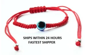 Bracciale Corda Rosso Malocchio Kabbalah Nazar Mati Perlina Buona Fortuna - SPEDIZIONE IN 24 ORE - Foto 1 di 7
