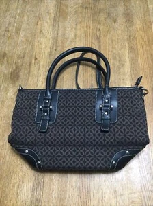 Neu ohne Etikett ~ schwarz & braun zweifarbig Handtasche Handtasche ~ RELLO mittlere Größe 3 Fächer Handy Ph H - Bild 1 von 7