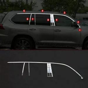 18X For LEXUS LX570 2016-2021 Chrome Door Window Sill Strips & Pillar Posts Trim - Bild 1 von 5