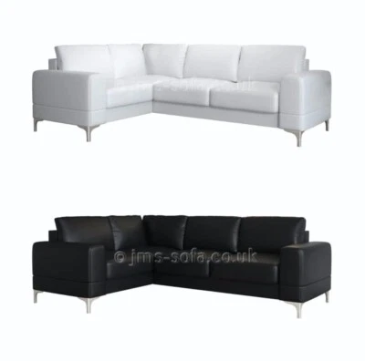 JMS-FURNITURE.CO.UK ANGIE 2 - 250*180cm - Corner Sofa Bed - White Faux Leather *** JMS SOFA ***