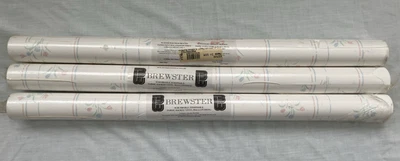 3 rollos nuevos - Revestimientos de pared Brewster vinilo con respaldo de tela - rosa y azul floral Foto 1 de 4