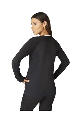 KOI Lite Women's Clarity Zip Front Solid Scrub Jacket LE Large Black - Image 1 of 3