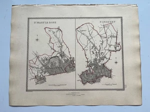 Middlesex towns antique map Marylebone Finsbury 1835 - Picture 1 of 5