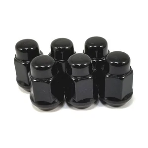 6x Excalibur 1952BK Lug Nuts 7/16" Bulge Acorn 3/4" Hex Black - Picture 1 of 3