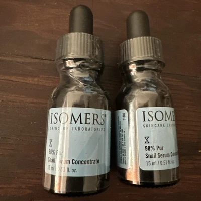 Lot of 2 Isomers Skincare Laboratories 98% PUR Snail Serum Concentrate RARE HTF - Image 1 of 4