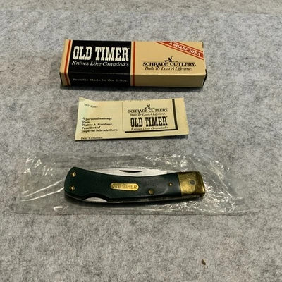 Navaja de Bolsillo Schrade EE. UU. 5OTG de Colección Cerradura Verde Nueva en Caja Foto 1 de 4