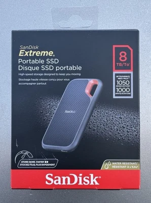 SanDisk 8TB Extreme Portable SSD - 1050MB/s USB-C 3.2 Gen 2 SDSSDE61-8T00-G25 - Image 1 of 4