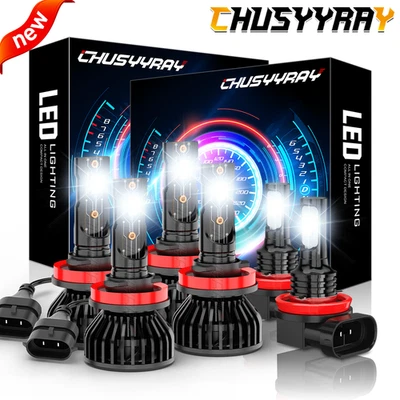 Combo faros LED de haz alto bajo + bombilla antiniebla para Nissan Sentra 2013-2019 Foto 1 de 4