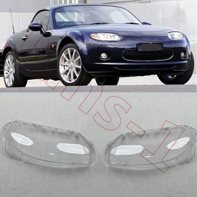 Nuevo 1 par de cubiertas de lente transparentes para faros + pegamento para Mazda MX-5 Roadster cupé 06-08 Foto 1 de 4
