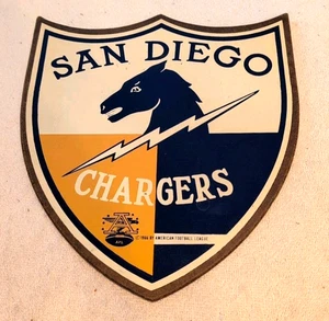 1966 AFL San Diego Chargers Original Wall Herald Plaque RARE HTF 10" L x 9" W - Picture 1 of 3