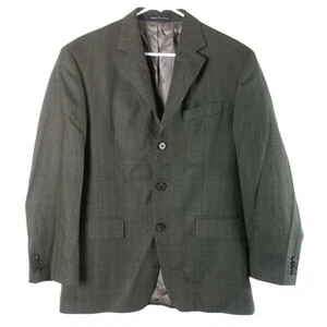 Michael Kors Wool Blazer Mens 38S Green Plaid Sport Coat Woolmark Dark Academia - Picture 1 of 9