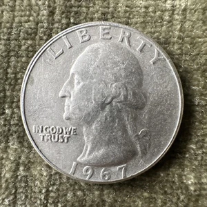 1967 Liberty Washington Quarter Dollar US Collectors Coin No Mint Mark VERY RARE - Picture 1 of 7