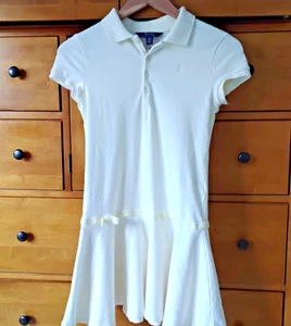 Polo Ralph Lauren Girls cream polo shirtdress - Size L Large 12 / 14 - Picture 1 of 6