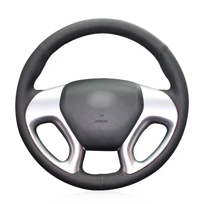 Hand-stitched Leather Car Steering Wheel Cover for Hyundai ix35 Tucson 2 2010-16 Foto 1 de 4