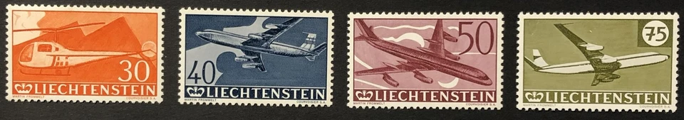 Liechtenstein C34-37 Juego Completo MH Correo Aéreo 1960 Foto 1 de 1