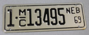 1969 Nebraska motorcycle license plate - Picture 1 of 1