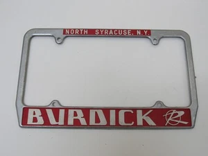 Vintage Burdick Rambler Syracuse NY Metal License Plate Frame Embossed Rare Tag - Picture 1 of 4