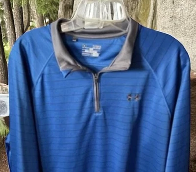 Camisa Pullover Under Armour Golf Para Hombres Azul 1/4 Cremallera Suelta Equipo para Todas las Temporadas Talla XL Foto 1 de 4