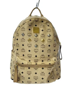 Mochila MCM de cuero con patrón completo BEG Foto 1 de 4