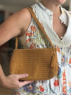 Bolso de Mano CEM Tejido Tostado Camel Gran Neutro Cartera Bolso Pequeño con Correas para Mujer Foto 1 de 4