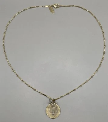 Collar colgante Lenora Dame para mujer árbol de la vida chapado en oro perlas de imitación Foto 1 de 4