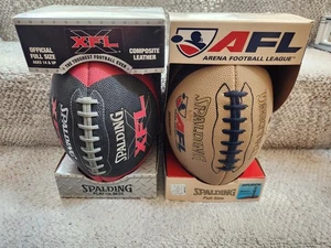 ¡Pelotas de fútbol de cuero compuesto con infusión Spalding 2000 XFL y 2003 AFL! Nuevo - Imagen 1 de 24