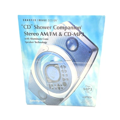 Sharper Image CD Player MP3 AM/FM Stereo Shower Companion Water Resistant SI738 - Image 1 of 4