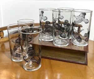 Vintage Libbey Bobwhite Wachtel + Gänse Trinkgläser - 7er Set Glasbecher - Bild 1 von 7