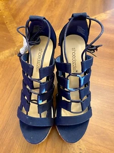 ShoeDazzle Block Heeled Sandal Women’s Black Size 7.5 MSRP $70 - Picture 1 of 7