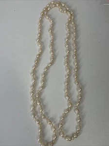 BELLISSIMA COLLANA DI PERLE D'ACQUA DOLCE BAROCCA ROSA PALLIDO ~ LUNGA 27 1/2" - Foto 1 di 8