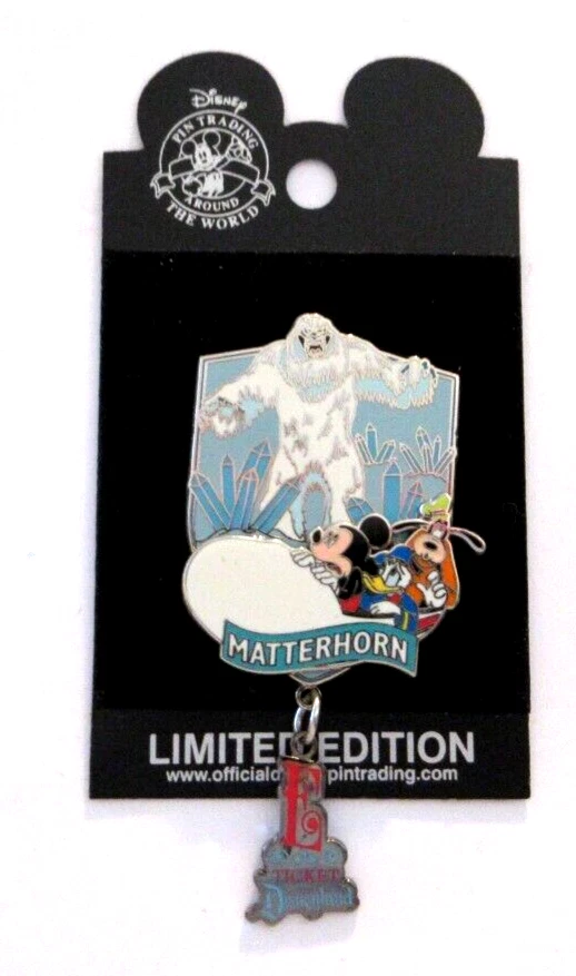 DL 2004 МИККИ, ДОНАЛЬД, ГУФИ и MATTERHORN электронный билет подвеской значок - LE 1500 #27426 - Изображение 1 из 3