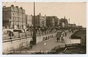 Kings Road & Bedford Hotel Brighton Sussex Real Photograph Postcard D8 - Picture 1 of 2
