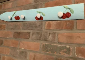 Refab Picket Hooks Hangers Knob Blue with Cherries 30"L - Picture 1 of 6