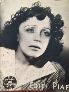 EDITH PIAF SIGNED PHOTO, FRENCH SINGER-SONGWRITER, CABRET & FILM, HARCOURT PHOTO - Picture 1 of 1