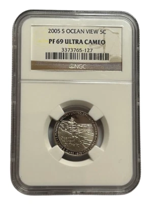 NGC 2005 S PF69 Ultra Cameo Ocean View US Nickel 5c 3373765-127 - Image 1 of 2