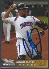 Adam Davis 2011 Grandstand Aberdeen IronBirds IP auto signed card