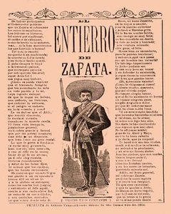 3231.Interior design Vintage Mexican Poster.El entierro de Zapata.Mexico Poetry - Picture 1 of 1