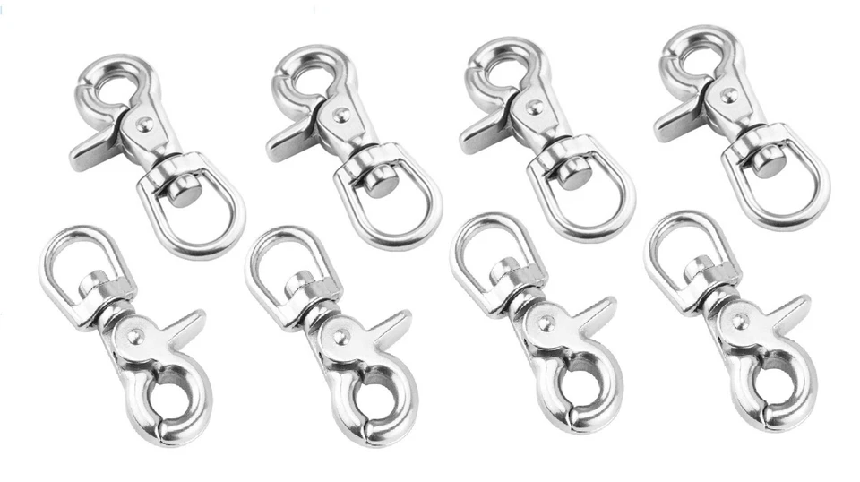 4 Pcs Nickel/ Silver  Swivel Trigger Clips Snap Hooks Lobster Clasp Keychain - Image 1 of 1