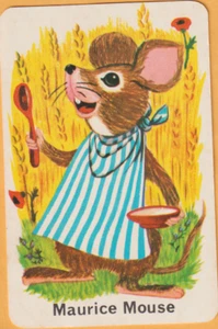 MAURICE MOUSE DONKEY ORIGINAL PLAYING CARD USED - Picture 1 of 2