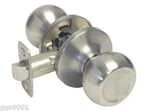 Perillas redondas de níquel satinado paso puerta sin cerraduras cerraduras palanca de armario cepillado - Imagen 1 de 2