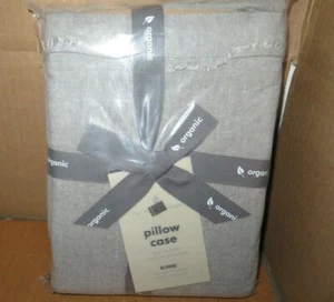 West Elm European Flax Linen Cotton Frayed Edge Pillowcases King set of Two New - Picture 1 of 8