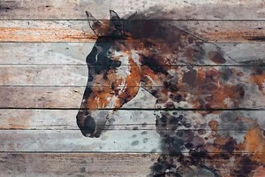 Marmont Hill 30x20 Fire Horse by Irena Orlov Painting Print on Wrapped Canvas - Picture 1 of 5