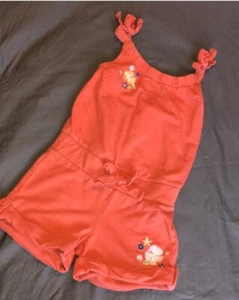 Gymboree Girls Aloha Hawaiian Tropical Flower Coral Shorts Romper Sz 6 - Picture 1 of 2
