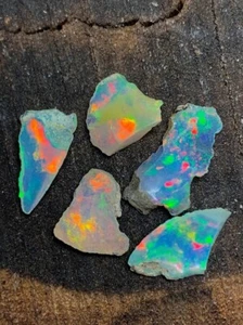 25 Cts Natural Ethiopian Jumbo Welo Fire Opal Rough Specimen Gemstone 5 Pcs Lot - Picture 1 of 6