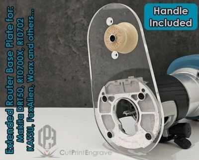 CUTPRINTENGRAVE Extended Router Sub BASE PLATE for Makita Trimmer Router 18V DRT50 RT0700 KATSU