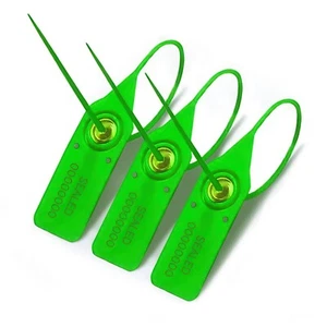 Kunststoff-Sicherheitsdichtungen grün 380 mm. 6 Stufen manipulationssichere Schutzschilder - Bild 1 von 12