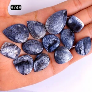 12Pc 233Cts Natural Dendrite Agate cabochon Gemstone Lot 34x22 18x14mm #R-8748 - Picture 1 of 4