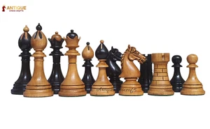 1951-1954 "ČESKÁ KLUBOVKA" Fide Tournament Czech 4"  Ebony & Distressed Boxwood - Picture 1 of 12