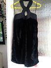 New Ladies Women's Black Detailed Evening, Night Club And Party Dress Uk Size 10