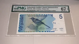 Banconota 5 fiorini PMG Antille olandesi/amministrazione olandese 1986 p22a UNC67 - Foto 1 di 9